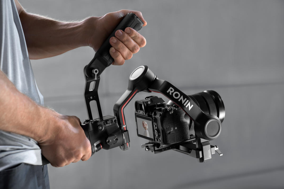 DJI's RS3 mirrorless camera stabilizer unlocks automatically and