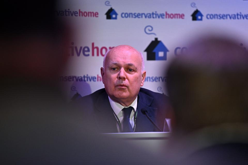 Conservative MP Iain Duncan-Smith speaks at a ConservativeHome fringe event on the topic of Universal Credit (AFP via Getty Images)