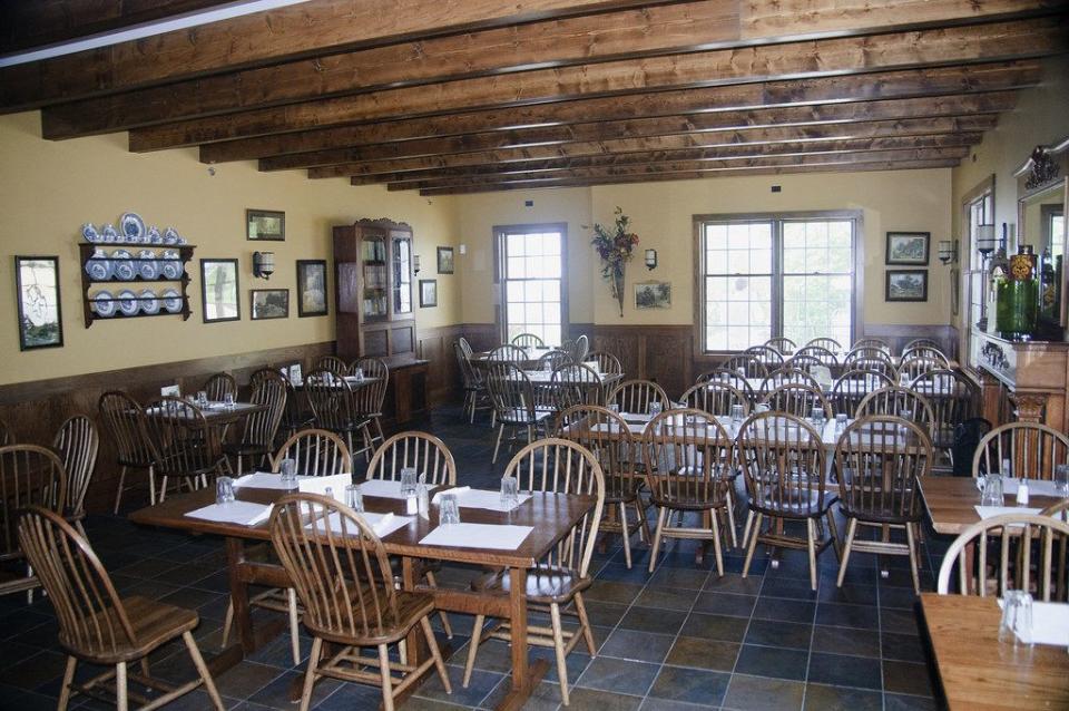 <p>Antiques and handmade trinkets serve as the decor in this <a href="https://www.tripadvisor.com/Restaurant_Review-g38394-d2206827-Reviews-Breitbach_s_Family_Dining-Sherrill_Iowa.html" rel="nofollow noopener" target="_blank" data-ylk="slk:rustic restaurant;elm:context_link;itc:0;sec:content-canvas" class="link ">rustic restaurant</a>. It's been a Sherrill staple since 1852, though it burned down and was rebuilt more than once since opening. Dig into German classics like sauerkraut and sausage, as well as homemade pies.</p>