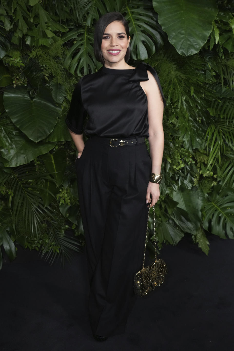 America Ferrera arrives at Chanel's 15th Annual Pre-Oscar Awards Dinner on Saturday, March 9, 2024, at the Beverly Hills Hotel in Los Angeles. (Photo by Jordan Strauss/Invision/AP)