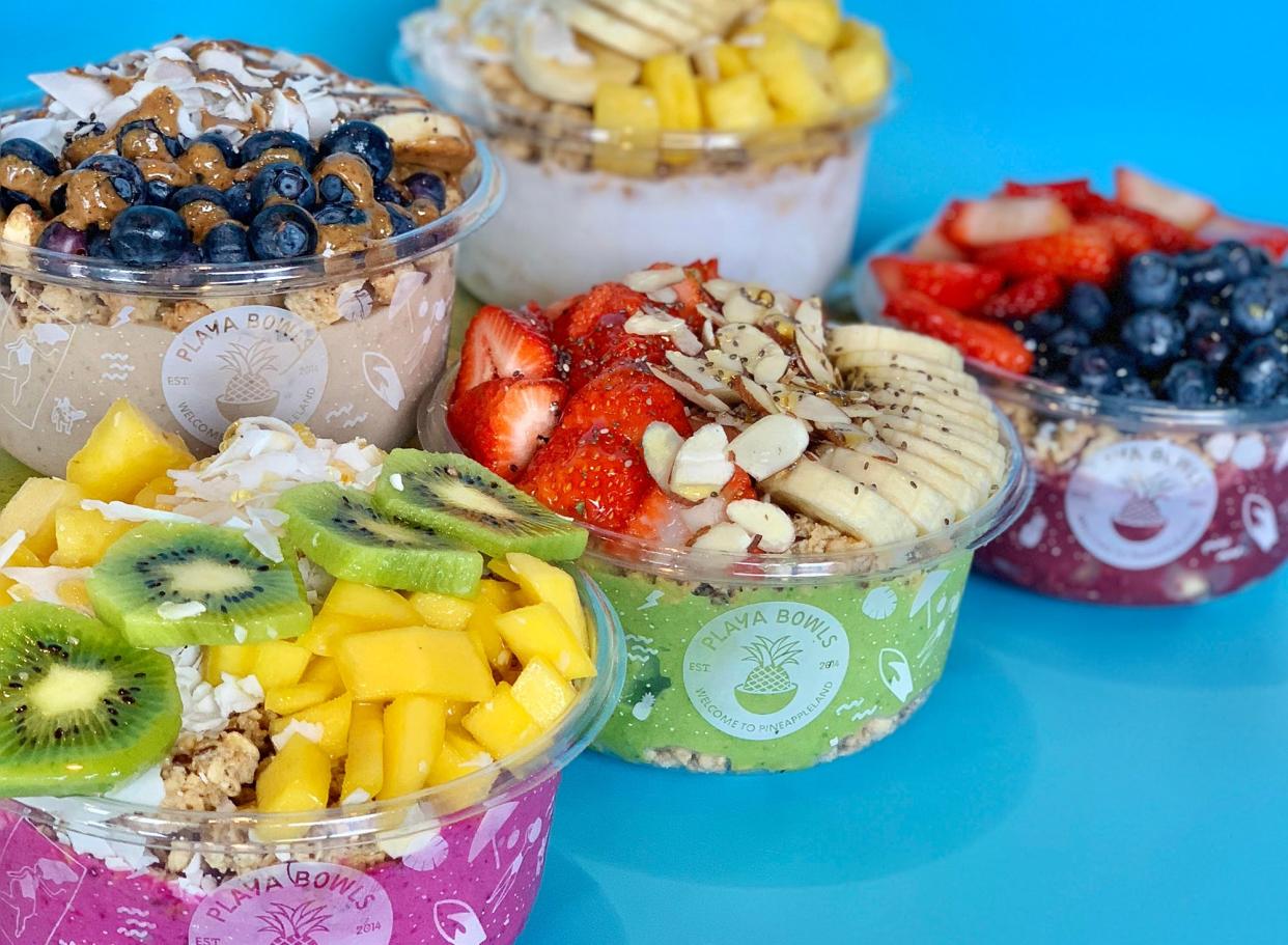 This promotional photo shows a variety of acai smoothie bowls from Playa Bowls, a New Jersey-based chain set to open an Athens location in fall 2023.