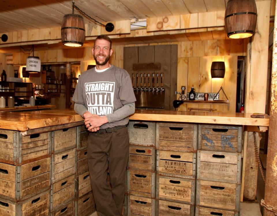 Alta Vista Farm and Milk Room Brewing Company co-owner Kevin Jarvi in the tap room of the Rutland business.