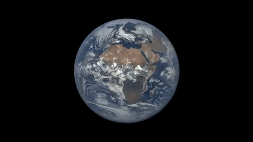  Looped video footage of Earth spinning. 