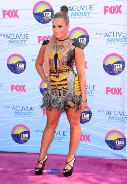 Singer/actress Demi Lovato arrives at the 2012 Teen Choice Awards at Gibson Amphitheatre on July 22, 2012 in Universal City, California. (Photo by Jason Merritt/Getty Images)