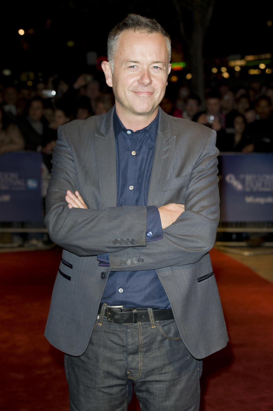 FILE - In this Oct. 22, 2011 file photo, British director Michael Winterbottom arrives for the BFI London Film Festival screening of "Trishna" premiere at a central London Cinema. Winterbottom's "Trishna," an adaption of Thomas Hardy's "Tess of the d'Urbervilles" starring Freida Pinto, will be shown at the Tribeca Film Festival. (AP Photo/Jonathan Short, file)