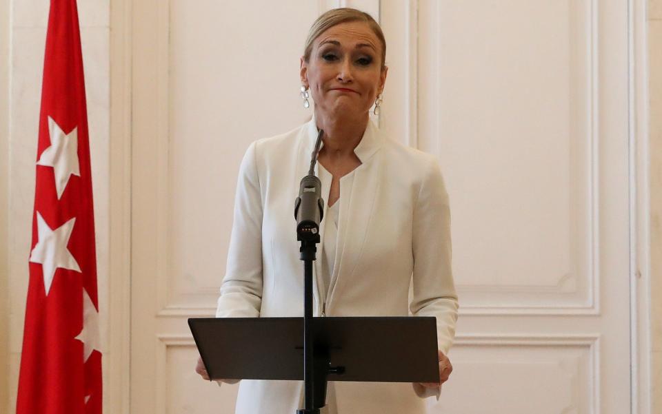 Cristina Cifuentes, Madrid's regional president, was accused of attempting to steal anti-aging cream - REUTERS