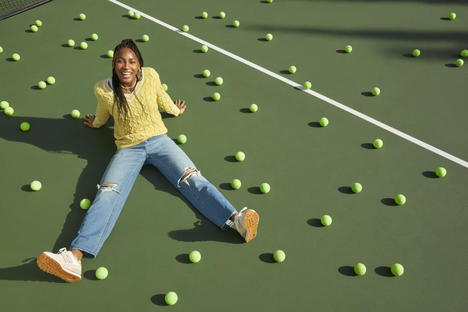 Professional tennis player Coco Gauff in American Eagle’s spring 2022 “Members Always” campaign. - Credit: Courtesy Photo