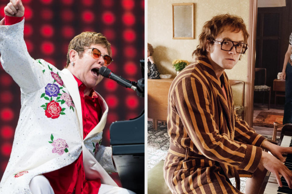 Elton John performing vs. Taron as Elton