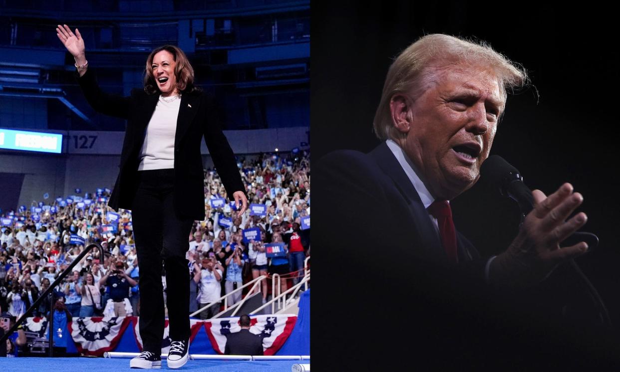 <span>Kamala Harris and Donald Trump have hit the ground running after their debate to win over swing voters.</span><span>Composite: AP, Getty Images</span>