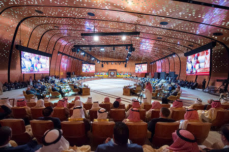 General view of the 29th Arab Summit in Dhahran, Saudi Arabia April 15, 2018. Bandar Algaloud/Courtesy of Saudi Royal Court/Handout via REUTERS