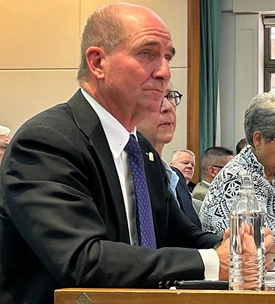 Joseph Shepard, the president of Western New Mexico University, testifies before the Legislative Finance Committee on Dec. 13 at the Capitol.