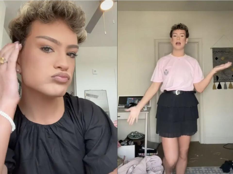 composite of screenshots from sikes' tiktok account