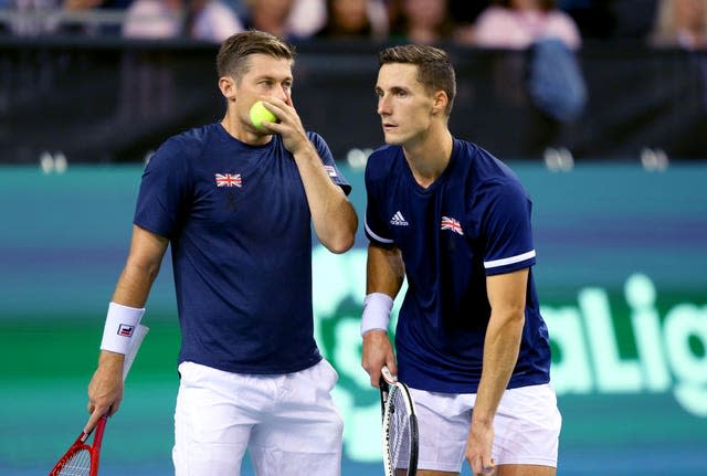 Great Britain's Neal Skupski and Joe Salisbury talk