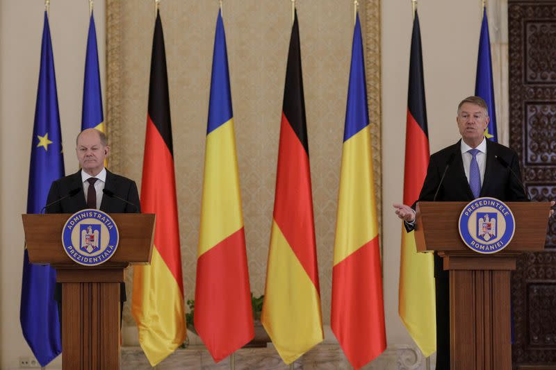 German Chancellor Olaf Scholz travels to Romania