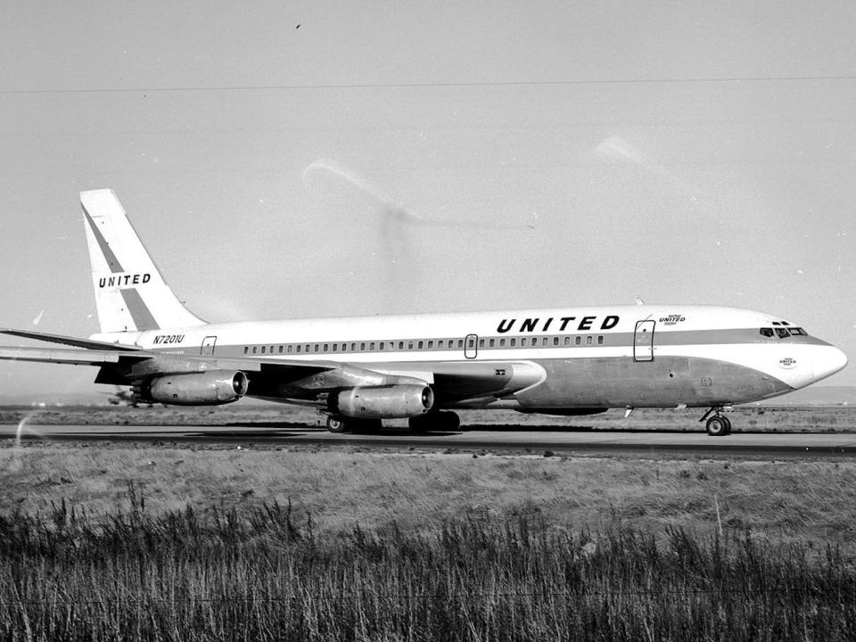 The first Boeing 720 flew commercially with United Airlines in 1960.
