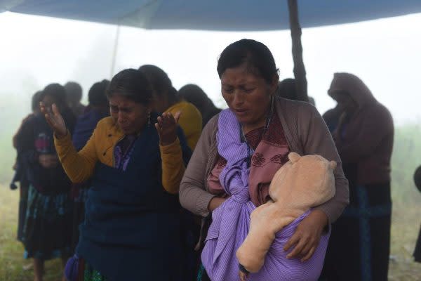 Desplazados por la violencia en Chiapas.