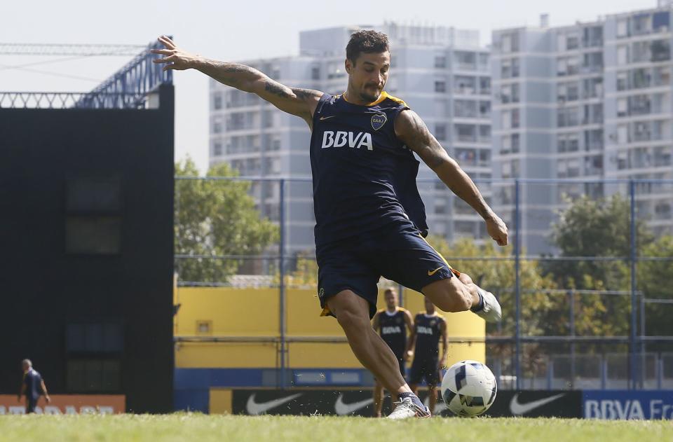 Daniel Osvaldo.
Entrenamiento de Boca Juniors.
22 de marzo de 2016.
Complejo Pedro Pompilio.
Foto: Javier Garcia Martino / Photogamma. Foto: Javier Garcia Martino / Photogamma (5499_22032016boca14)