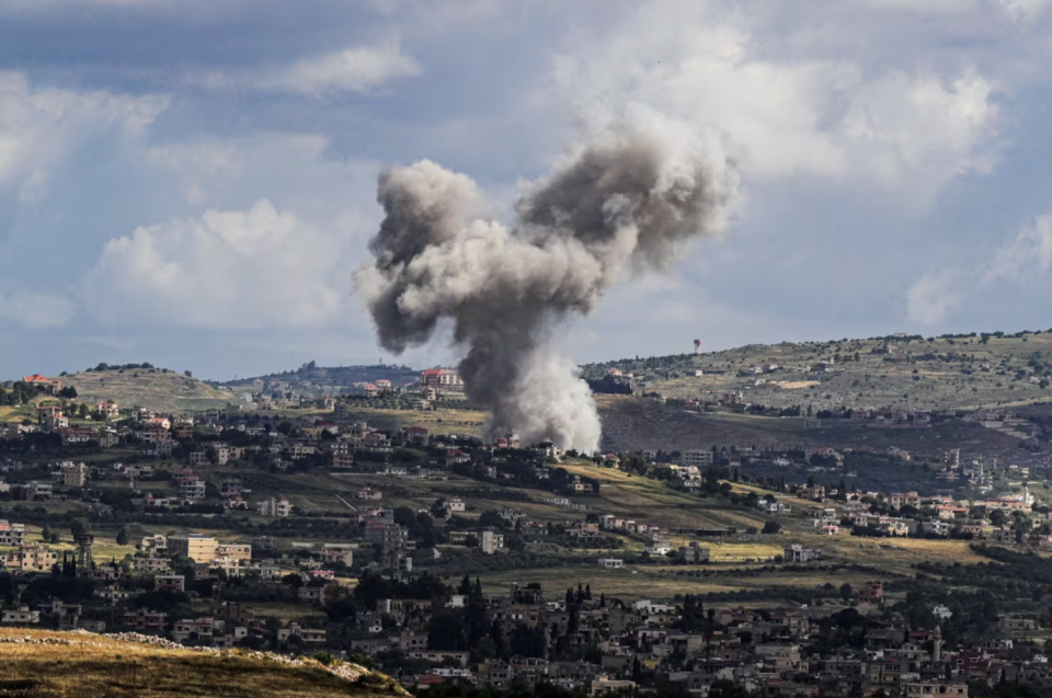 Smoke rises above Lebanon following an Israeli strike on May 5, amid ongoing cross-border hostilities between Hezbollah and Israeli forces. (Ayal Margolin/Reuters)