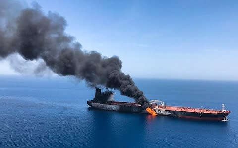 A series of attacks on oil tankers near the Persian Gulf has ratcheted up tensions between the US and Iran - Credit: AP