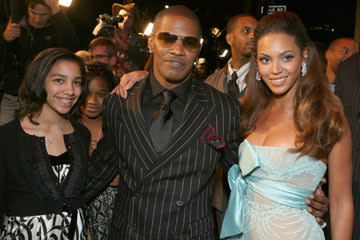 Corrine Marie Foxx, Jamie Foxx and Beyonce Knowles at the Los Angeles premiere of DreamWorks Pictures' and Paramount Pictures' Dreamgirls