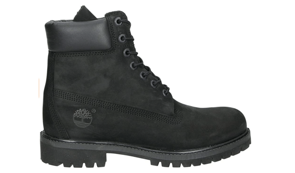 a black waterproof Timberland boot 