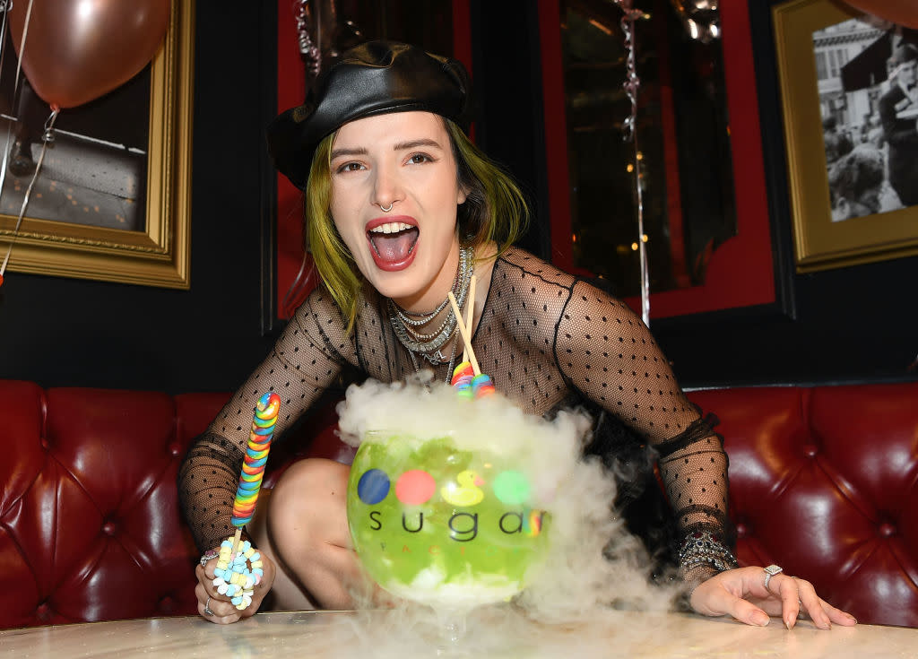 Bella Thorne celebrates her 21st birthday at Sugar Factory American Brasserie in Las Vegas. (Photo: Denise Truscello/WireImage)