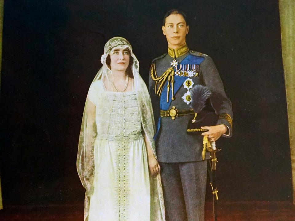 King George VI and the Queen Mother on their wedding day.