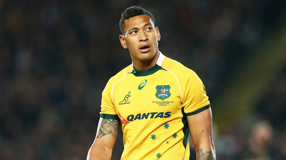 Israel Folau playing for the Wallabies. (Getty Images)