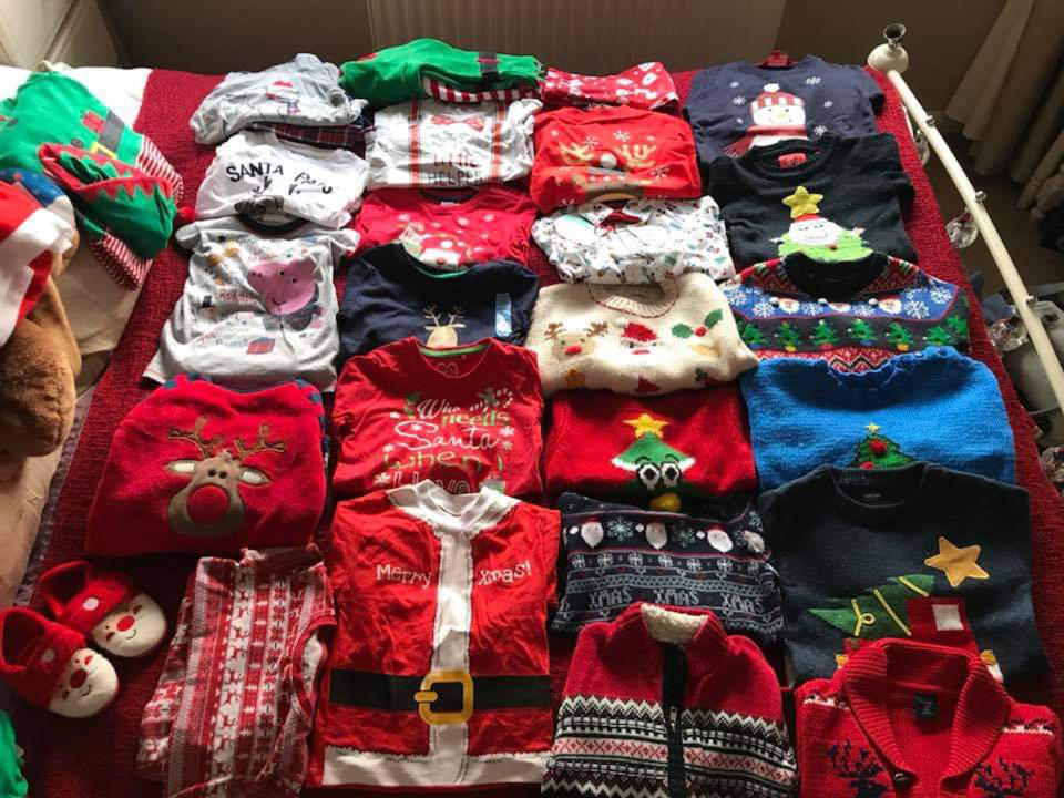 Christmas jumpers. (Caters)