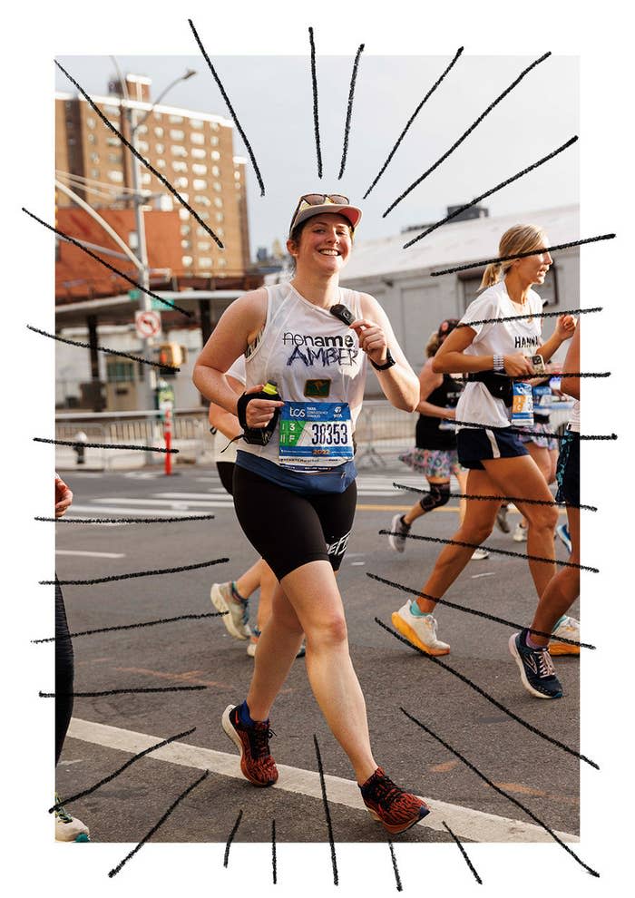 The writer running the 2022 New York City Marathon