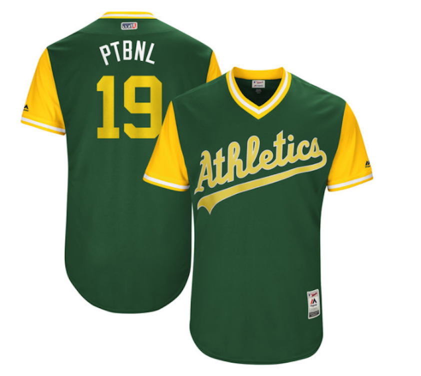 Josh Phegley was willing to poke fun at himself with his Players Weekend jersey. (Image via MLB.com)