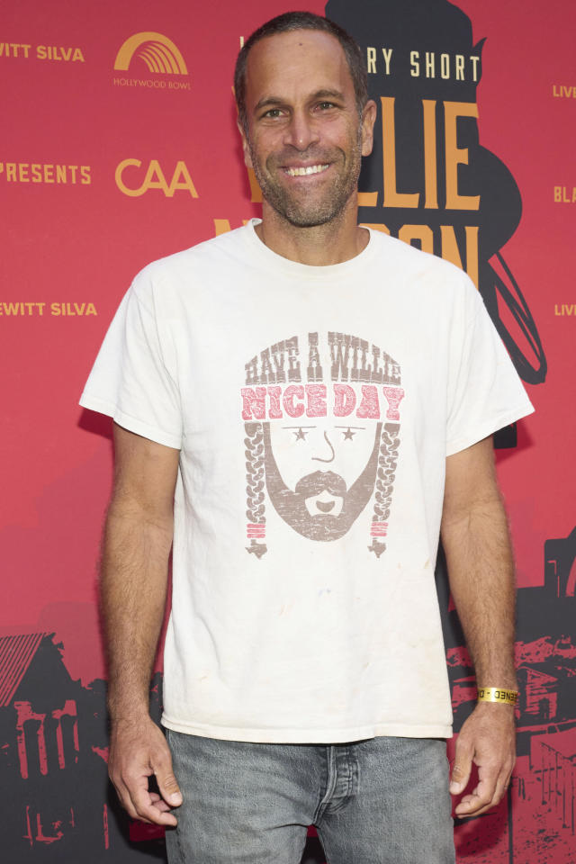 Jack Johnson arrives at Willie Nelson 90, celebrating the singer's 90th birthday on Saturday, April 29, 2023, at the Hollywood Bowl in Los Angeles. (Photo by Allison Dinner/Invision/AP)