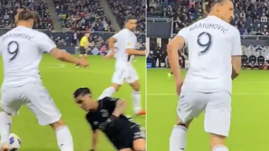 Una jugada entre Zlatan Ibrahimovic y Felipe Gutiérrez. | Foto: Instagram