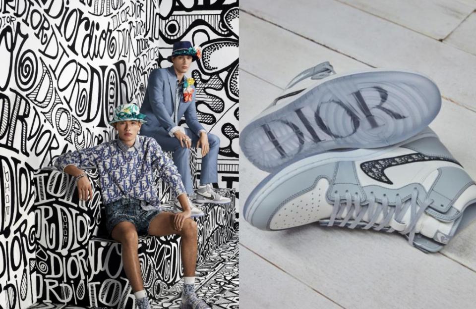 (左)與Shawn Stüssy 合作推出的2020秋季系列、（右）許多人心中的夢幻鞋款Air Jodan 1
source:Pintetest @sneakerbardetroit.com