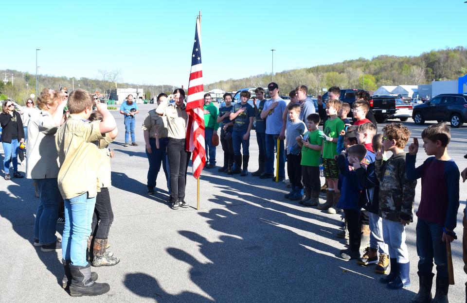 Scouts from seven troops in Holmes County were on hand to plant trees and help celebrate the completion of the H2Ohio project at Killbuck Creek and Sand Run in Millersburg.