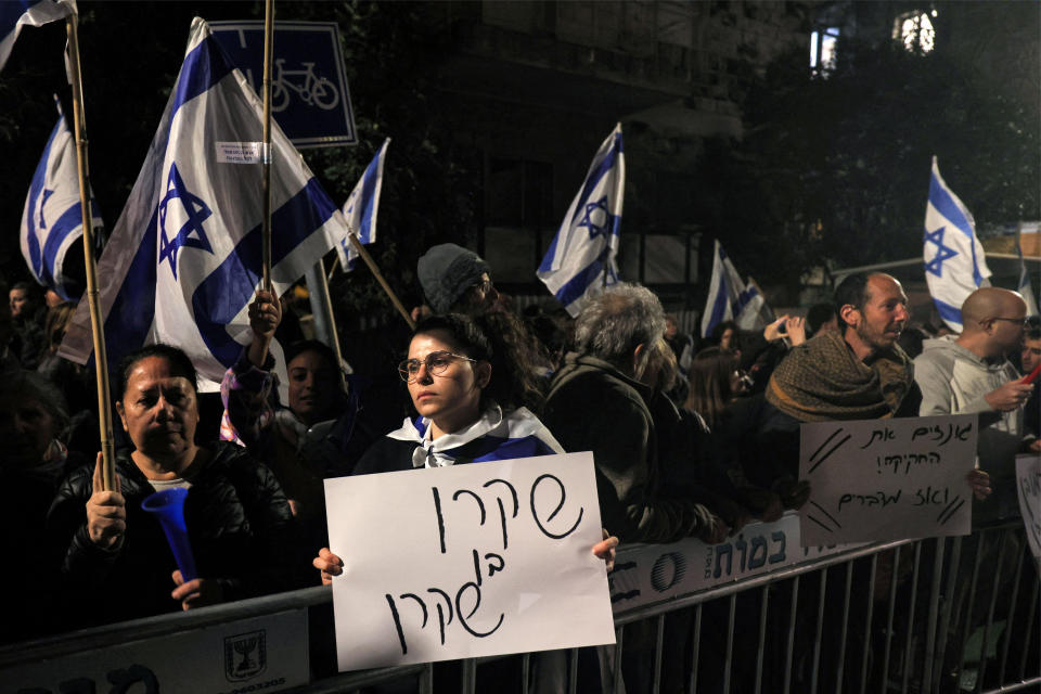 Israel judicial reform protests.  (Ahmad Gharabli / AFP - Getty Images)