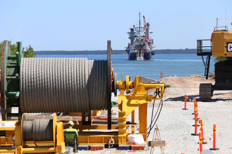 A view of the Balticconector pipeline in Paldiski