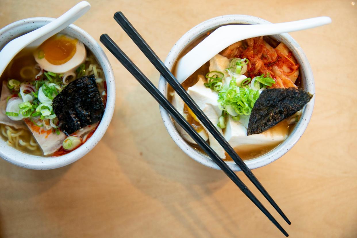 Bowls of ramen at Kiki College Hill.