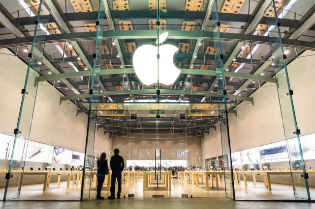 LOS ANGELES - 21 MARCH 2015: Apple store on 3rd Street Promenade in Santa Monica CA United States. The retail chain owned and operated by Apple Inc is dealing with computers and electronics worldwide.