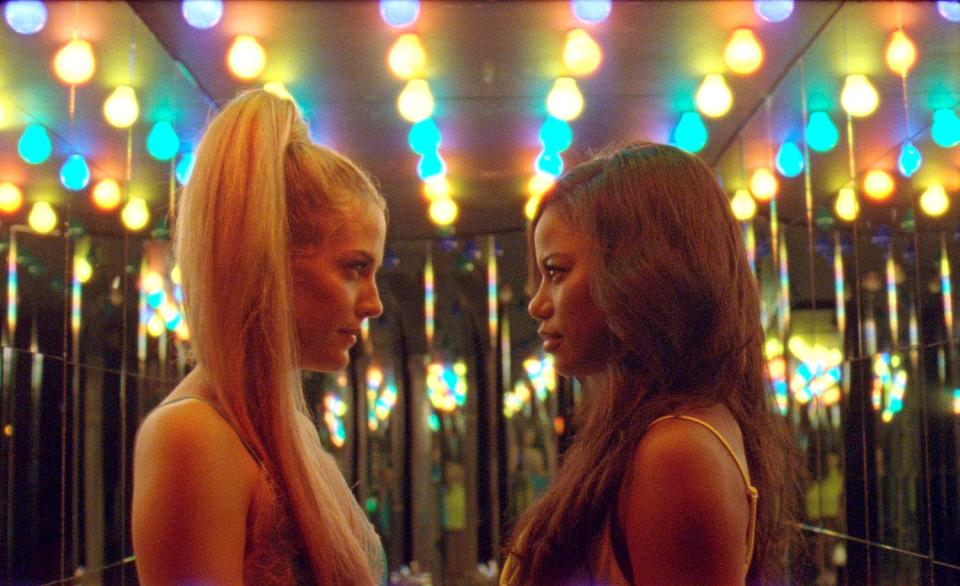 Riley Keough and Taylour Paige in "Zola."