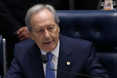 President of Brazil's Supreme Court, Ricardo Lewandowski, speaks during a discussion before the Senate votes on whether suspended President Dilma Rousseff should stand trial for impeachment, in Brasilia, Brazil, August 9, 2016. REUTERS/Adriano Machado