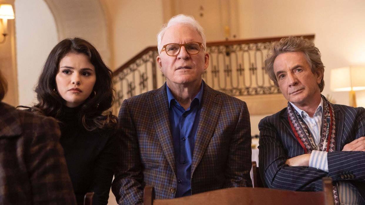 Martin Short, Steve Martin and Selena Gomez in "Only Murders in the Building."