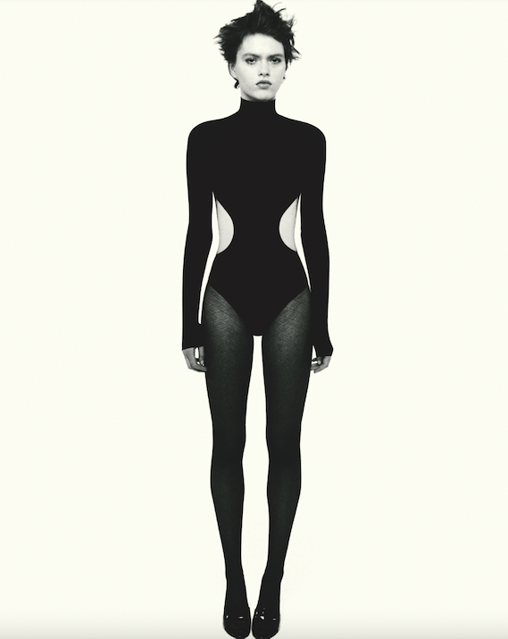 A look from the No. 21 x Wolford capsule collection.