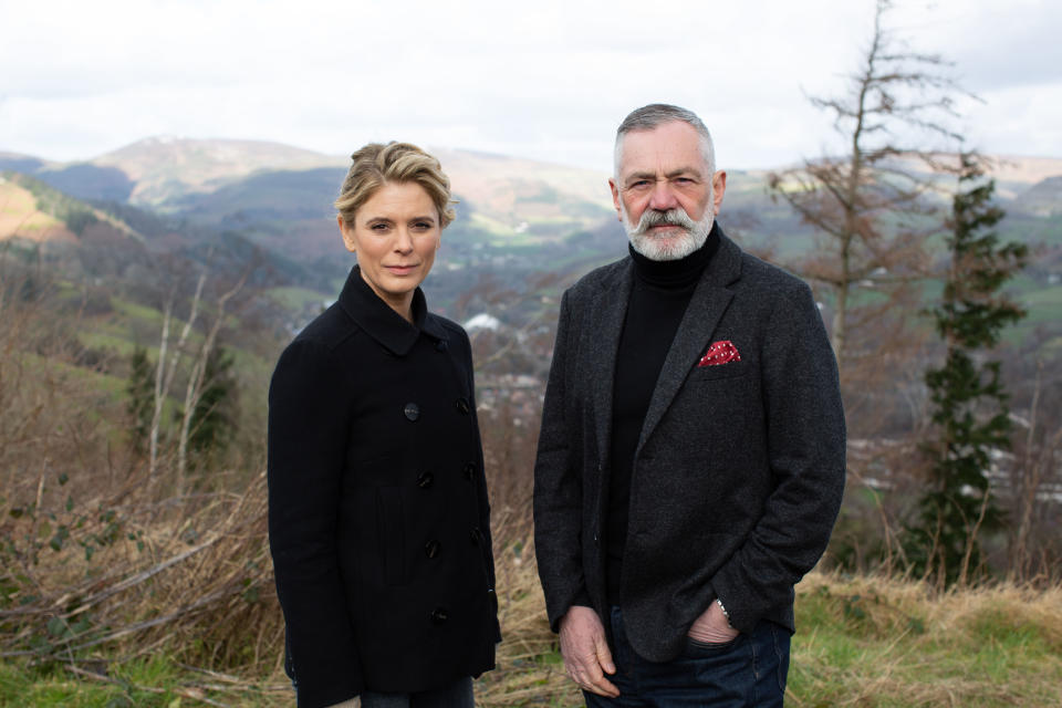 Emilia Fox and Professor David Wilson host In The Footsteps of Killers. (Channel 4)