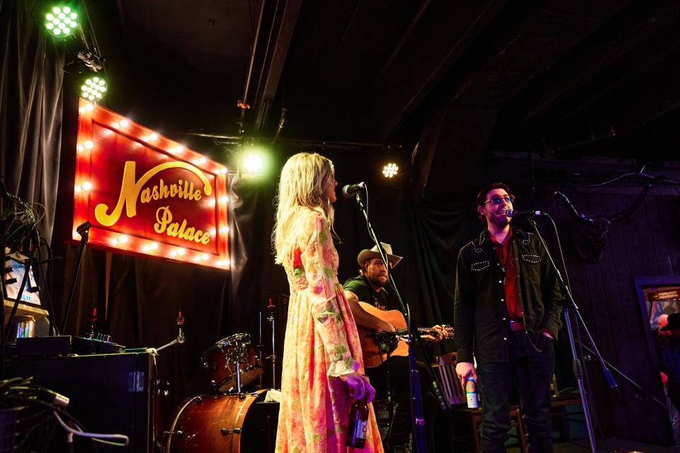 Sam Williams and Carter Faith, onstage, at the Nashville Palace, Feb. 10, 2024