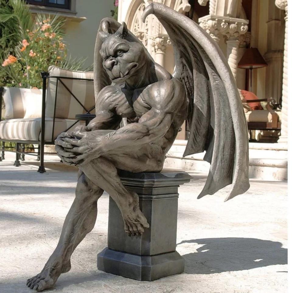 Though I definitely don’t want <a rel="nofollow noopener" href="https://www.wayfair.com/outdoor/pdp/design-toscano-socrates-the-gargoyle-thinker-statue-txg1300.html" target="_blank" data-ylk="slk:this gargoyle" class="link ">this gargoyle</a> in my yard, I would absolutely hire him to train me at the gym. <i>To discover more amazing secrets about living your best life, </i><a rel="nofollow noopener" href="https://www.instagram.com/bestlifeonline/" target="_blank" data-ylk="slk:click here" class="link "><i>click here</i></a><i> to follow us on Instagram!</i>