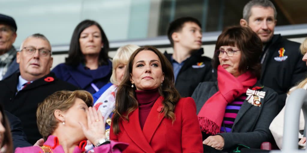 the princess of wales attends the england rugby league world cup 2021 quarter final