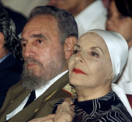 CUBAN LEADER FIDEL CASTRO WITH BALLERINA HONORS US INDEPENDENCE DAY.