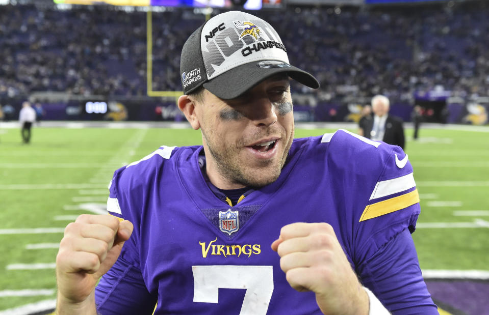 Case Keenum has the Vikings in the hunt for the top seed in the NFC playoffs. (AP) 