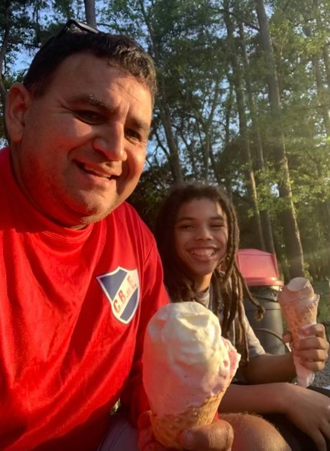 Coming home from soccer practice, L.J. and Coach Imer Hernandez took occasional visits to Bruster’s Ice Cream, located on Robert Smalls Parkway in Beaufort.